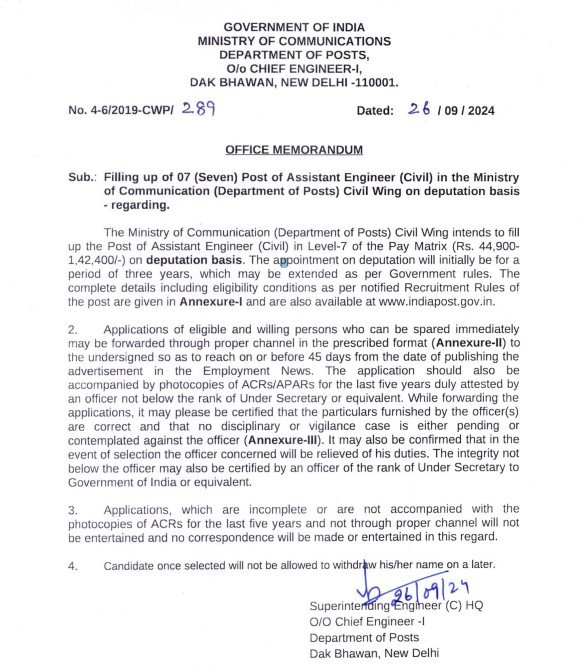 India Post Recruitment 2024