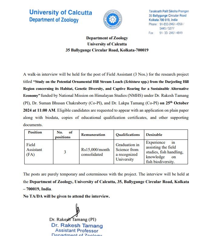 Calcutta University Recruitment 2024