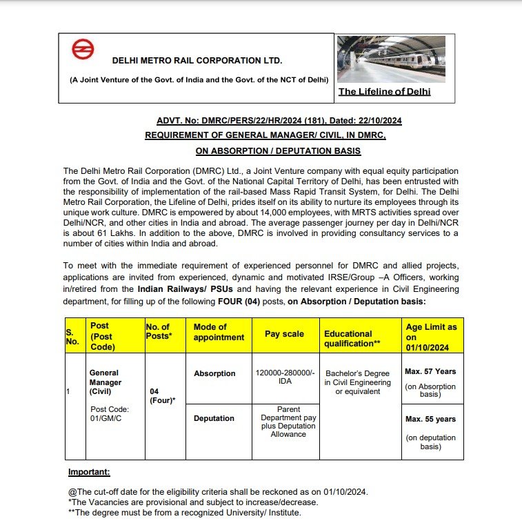 DMRC Recruitment 2024
