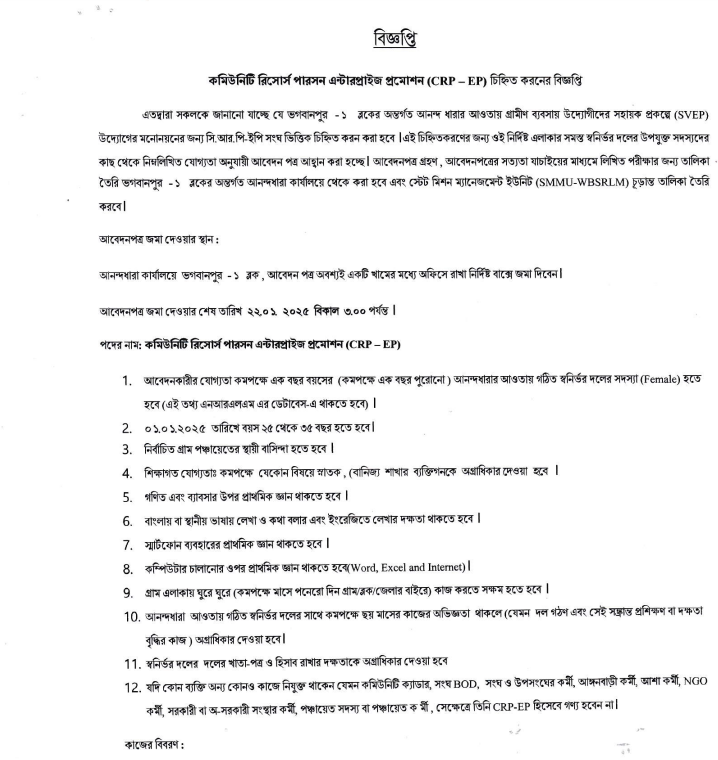 West Bengal Scheme Job Recruitment 2025