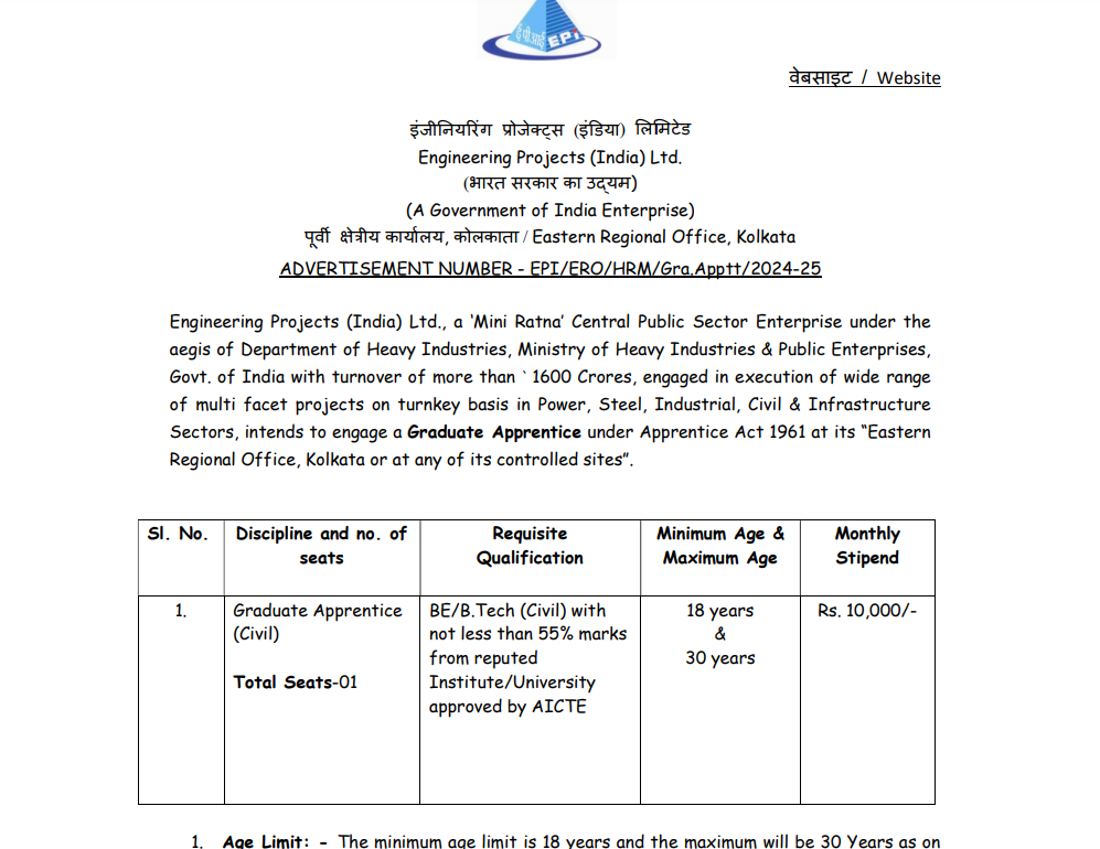 EPI Civil Recruitment 2025