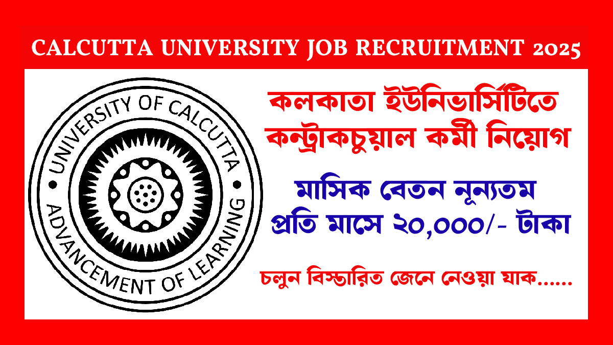 Calcutta University Job Recruitment 2025