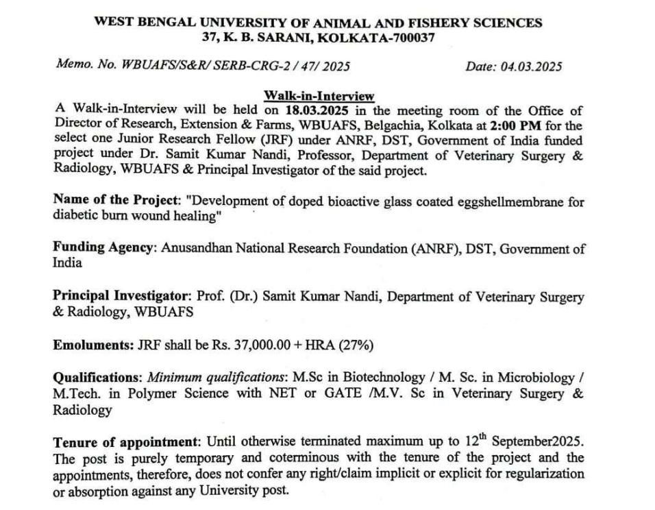 West Bengal Job Employment Recruitment 2025