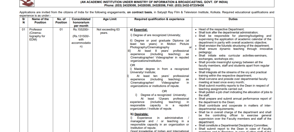 SRFTI Kolkata Job Recruitment 2025