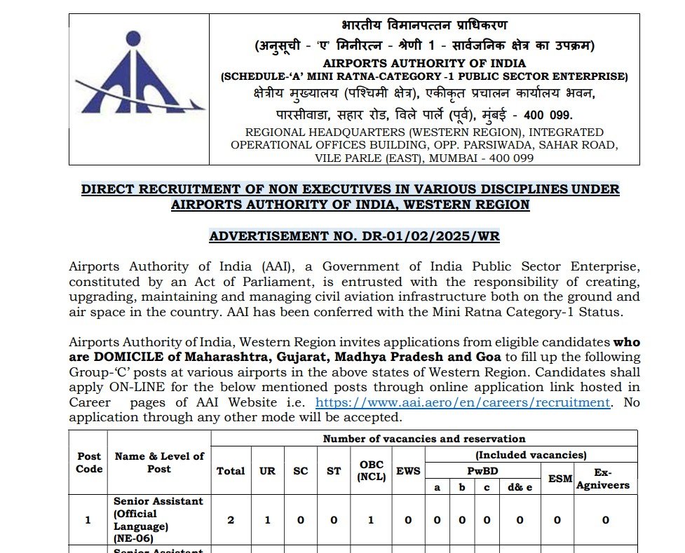 Airport New Staff Job Recruitment 2025