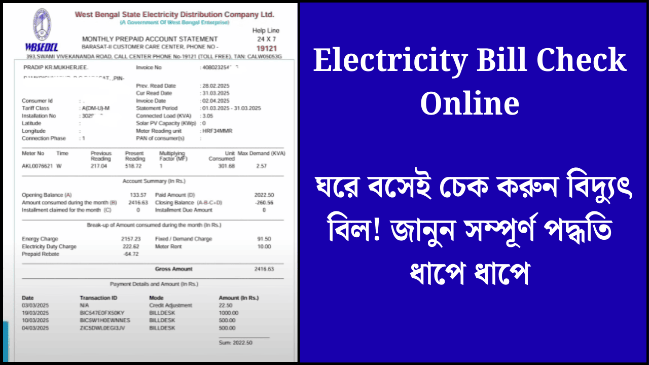 Electricity Bill Check Online