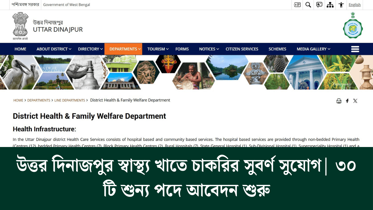 Uttar Dinajpur Health Department Recruitment