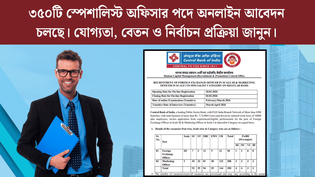 Central Bank of India SO Recruitment 2026