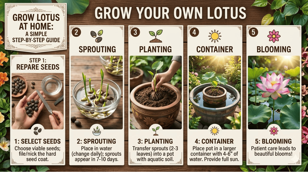 How to Grow Lotus From at Home