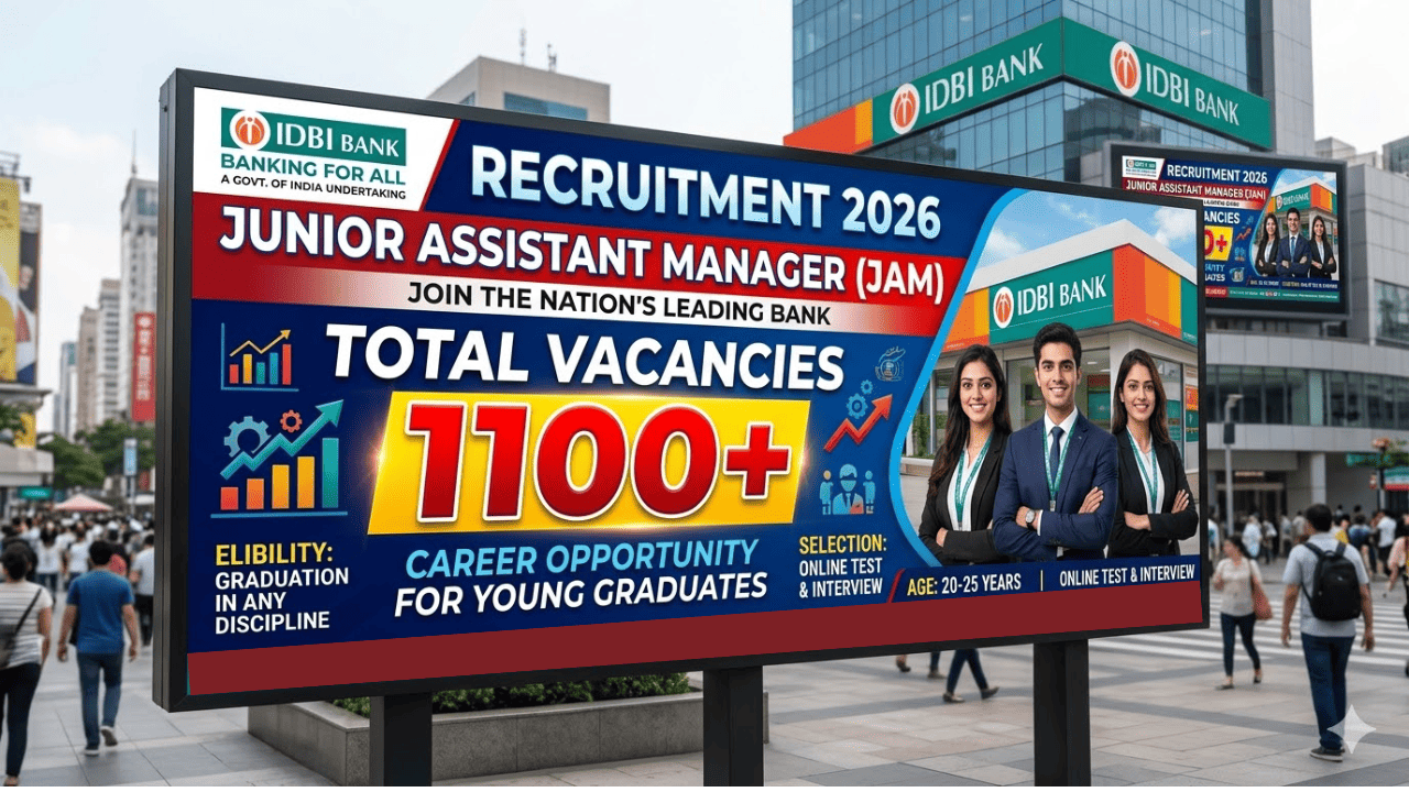 IDBI Bank Junior Assistant Manager Recruitment 2026
