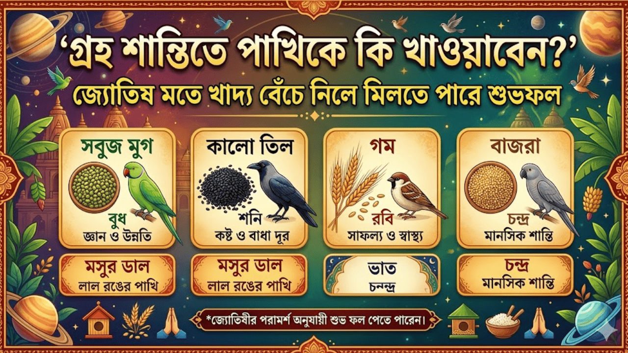 Which food to feed birds for strong planets astrology